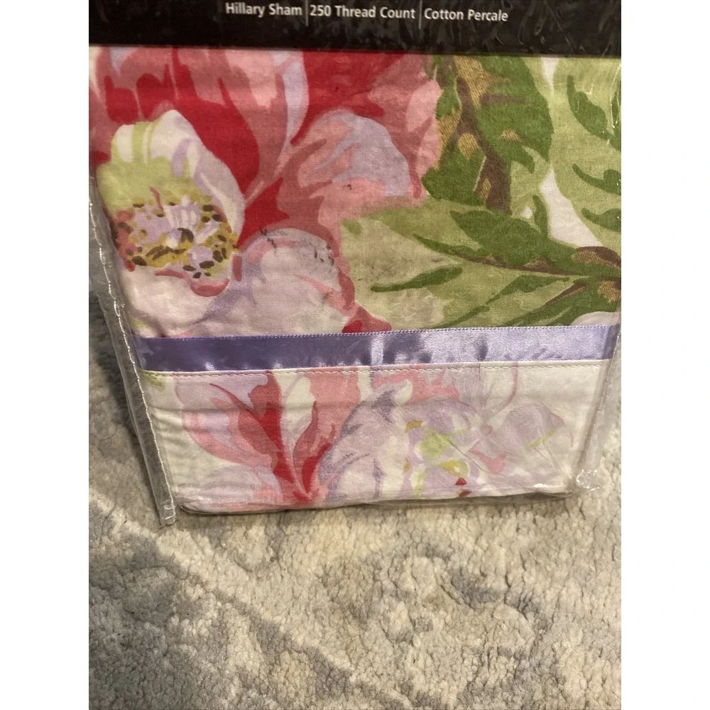 Collection Fifty Nine Hillary Floral Cotton Percale Standard Sham‎ Shabby New
